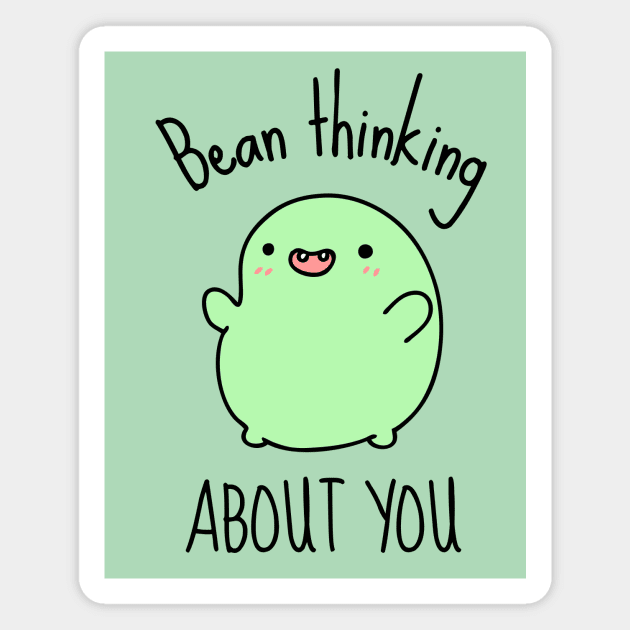 Bean Thinking About You Cute Bean Magnet by DesignArchitect